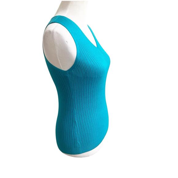 Soft Surroundings Ribbed Sweater Tank Lightweight Size XS Teal NWT - Picture 4 of 8